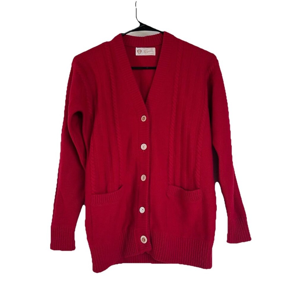 Gucci Cashmere Cardigan Red Cable Knit